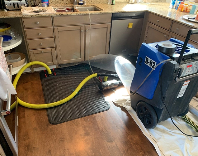 Water damage in kitchen